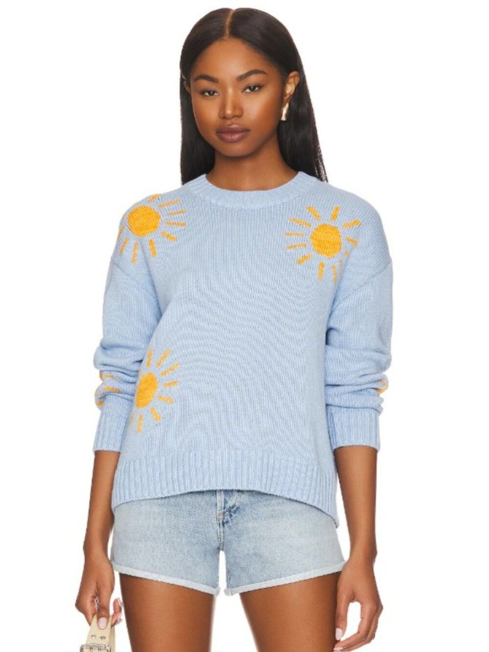 RAILS Baby Blue Sz Large ZOEY SUNSHINE Crew Neck Cotton & Cashmere Cozy Sweater